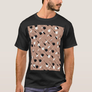 Geometric Stripes Brown Seamless Pattern T-Shirt