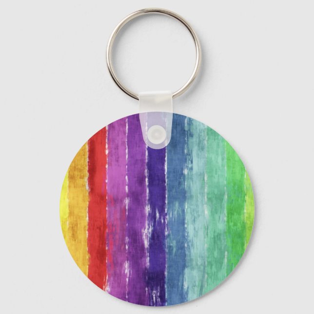 Geometric Stripes Watercolor Key Ring (Front)