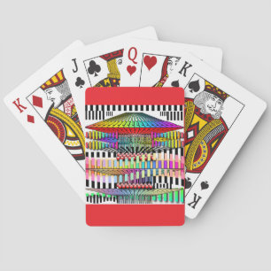 Geometric Structure Red Playing Cards