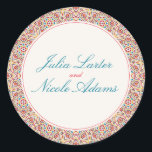 Geometric Style Sparkles Copper Metallic Wedding Classic Round Sticker<br><div class="desc">Beautiful Invitation to celebrate Special occasions and festivals comes with digital and E-invitation as per your request. We would love to replicate our designs to make multiple products like rsvp cards, labels envelopes, and more. Customisation is available for ready to print on request at info@shamaurcreatif@gmail.com. Look Forward to hearing from...</div>