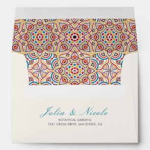 Geometric Style Sparkles Copper Metallic Wedding Envelope
