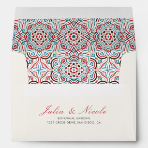 Geometric Style Sparkles Copper Metallic Wedding Envelope