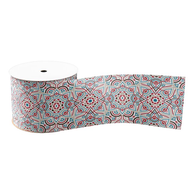 Geometric Style Sparkles Copper Metallic Wedding Grosgrain Ribbon (Spool)