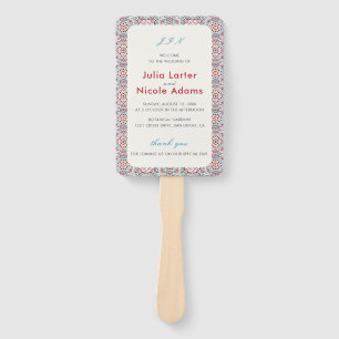 Geometric Style Sparkles Copper Metallic Wedding Hand Fan