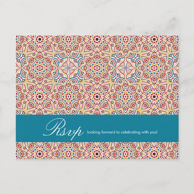 Geometric Style Sparkles Copper Metallic Wedding Postcard (Front)