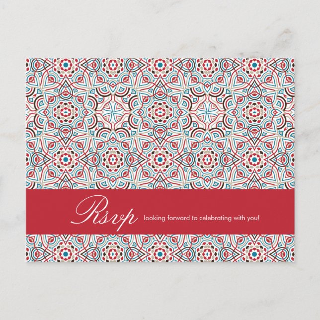 Geometric Style Sparkles Copper Metallic Wedding Postcard (Front)