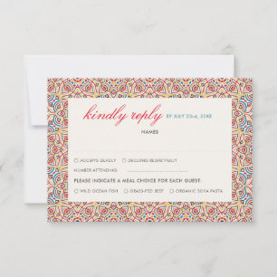 Geometric Style Sparkles Copper Metallic Wedding RSVP Card