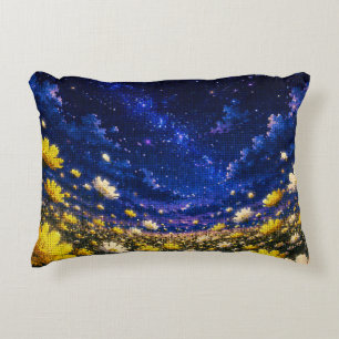 Geometric Style Starry Night Cosmos Landscape Decorative Cushion