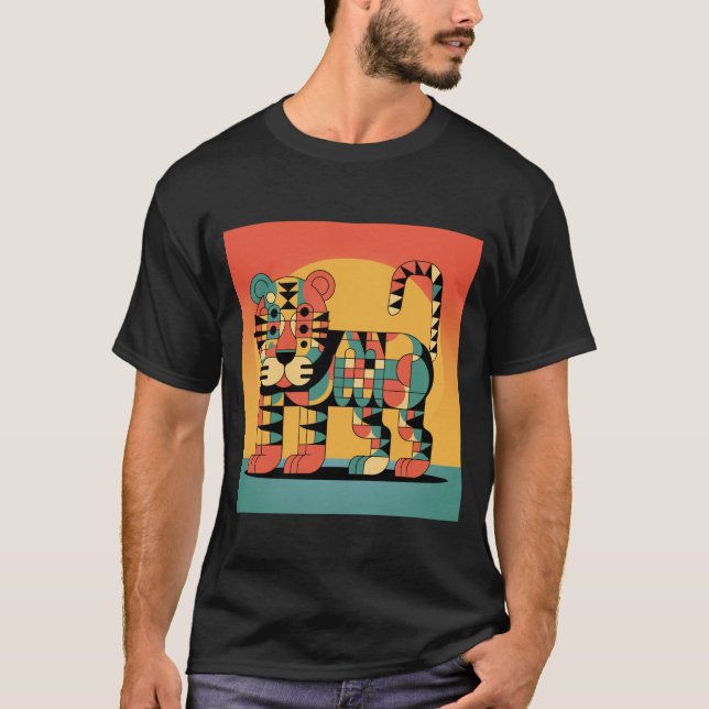 Geometric stylised animal T-shirt (Front)