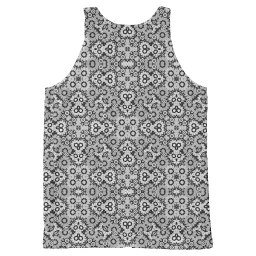 Image of Geometric Stylised Floral Pattern All-over Print Tank Top
