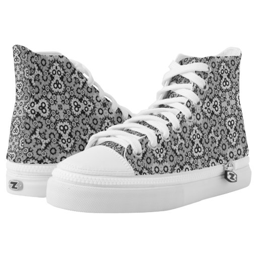 Image of Geometric Stylised Floral Pattern High Tops