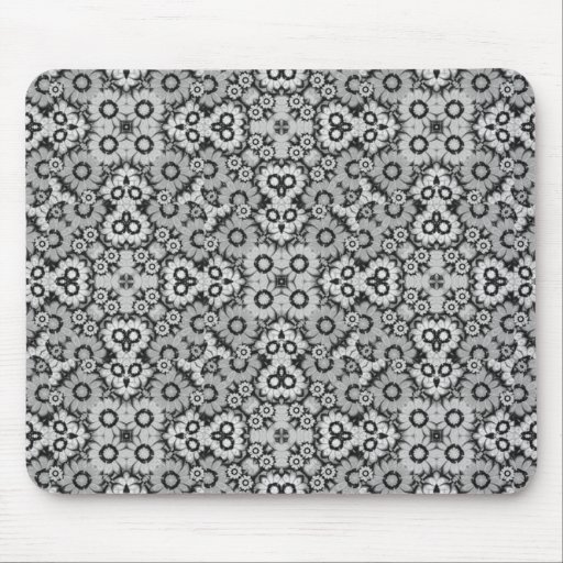 Image of Geometric Stylised Floral Pattern Mouse Mat