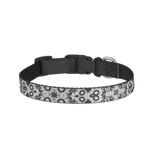 Image of Geometric Stylised Floral Pattern Pet Collar
