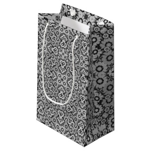 Image of Geometric Stylised Floral Pattern Small Gift Bag