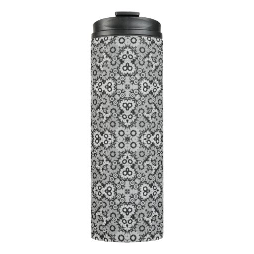 Image of Geometric Stylised Floral Pattern Thermal Tumbler