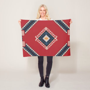 Geometric stylish classic cute-trendy colourful fleece blanket