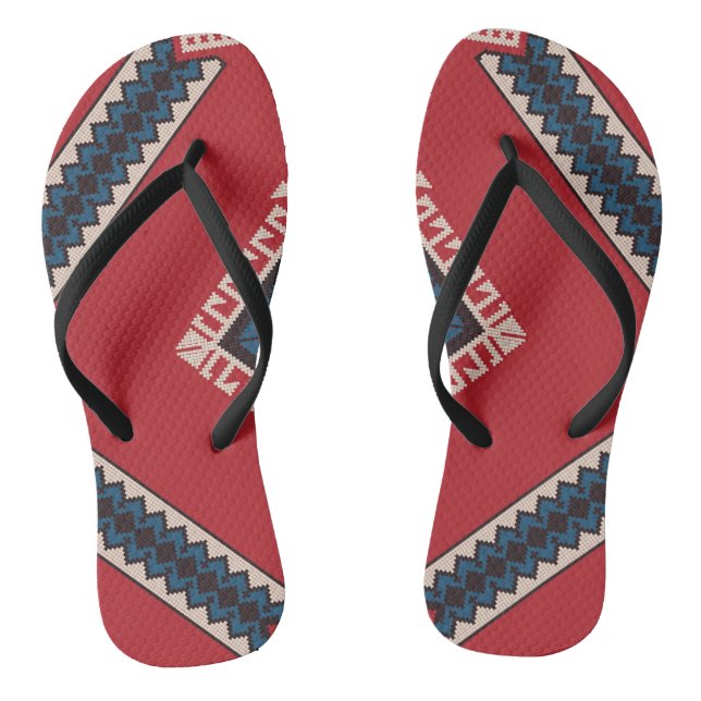 Geometric stylish classic cute-trendy colourful  flip flops (Footbed)