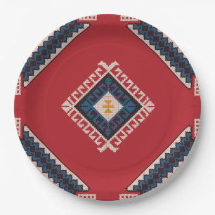 Geometric stylish classic cute-trendy colourful paper plate