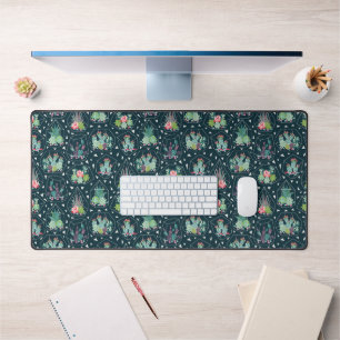 Geometric Succulents Pattern Desk Mat