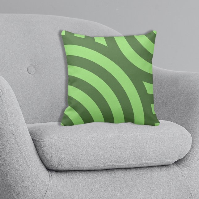 Geometric Summer Green Nested Quarter Circle Cushion (Geometric Summer Green Nested Quarter Circle Throw Pillow)