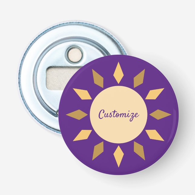 Geometric Sun  Circle Thunder_Cove  Bottle Opener (Front)
