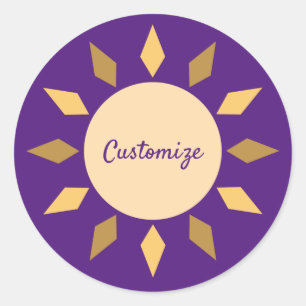 Geometric Sun  Circle Thunder_Cove Classic Round Sticker