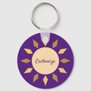 Geometric Sun Circle Thunder_Cove Key Ring