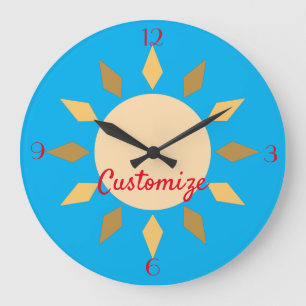 Geometric Sun Circle Thunder_Cove Large Clock