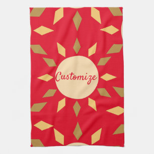 Geometric Sun Circle Thunder_Cove Tea Towel