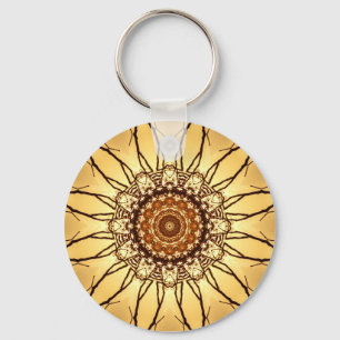 Geometric Sunflower Keychain
