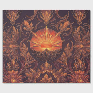 Geometric Sunset Pattern 2024 Wrapping Paper