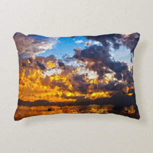Geometric Sunset Throw Pillow