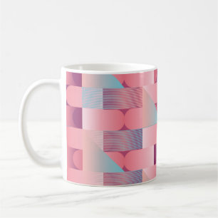 Geometric surface pattern with triangles, circles coffee mug