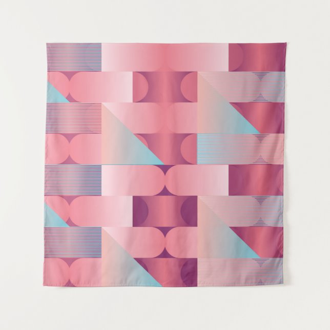 Geometric surface pattern with triangles, circles  tapestry (Front)