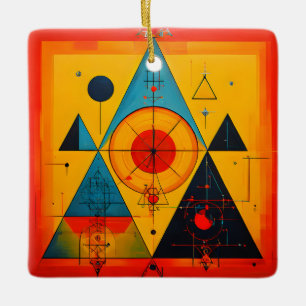 Geometric Symbols Abstract #01 Ceramic Ornament