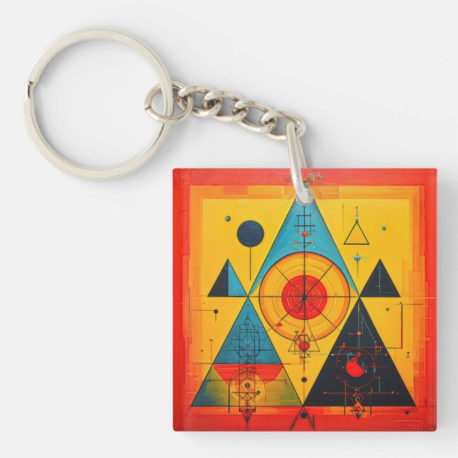Geometric Symbols Abstract #01 Key Ring (Front)