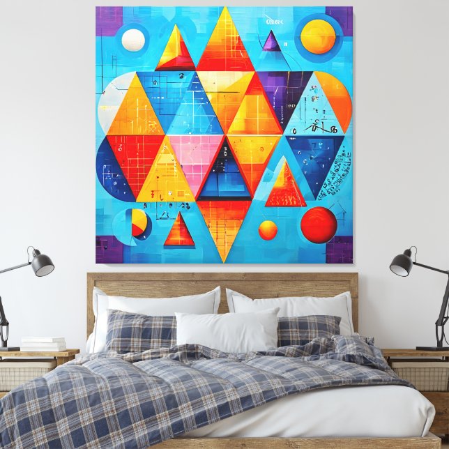 Geometric Symbols Abstract #09 Canvas Print (Insitu(Bedroom))