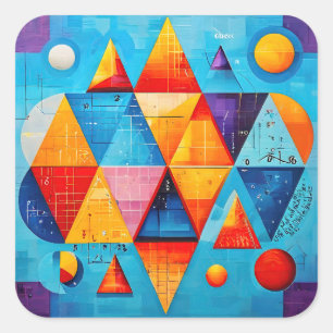 Geometric Symbols Abstract #09 Square Sticker