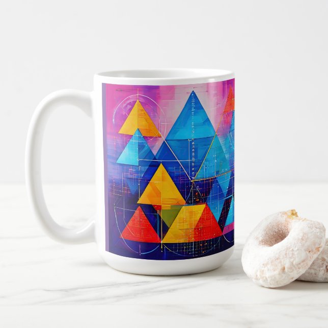Geometric Symbols Abstract #10 Coffee Mug (With Donut)