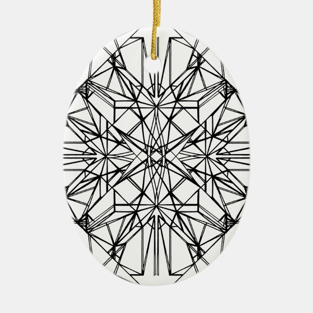 geometric symmetry ceramic tree decoration (Front)