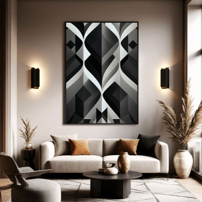 Geometric Symphony in Black and White Poster (Creator Uploaded)