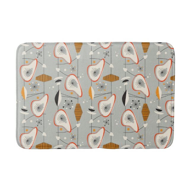 Geometric Teal & Blue Pattern Bath Mat (Front)