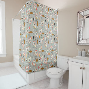 Geometric Teal & Blue Pattern Shower Curtain