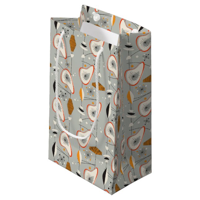 Geometric Teal & Blue Pattern Small Gift Bag (Front Angled)