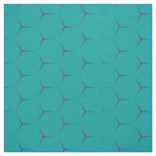 Geometric teal honeycomb fabric