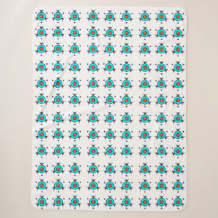 Geometric Teal Pattern Sherpa Blanket