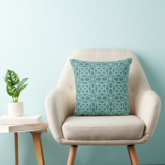Geometric Teal Throw Pillow