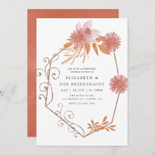Geometric Terracotta Bridesmaids Luncheon Invitation