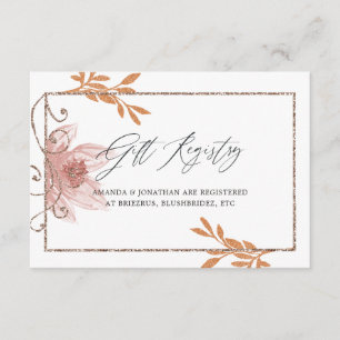 Geometric Terracotta Wedding Gift Registry Enclosure Card