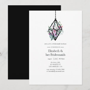 Geometric Terrarium Floral Bridesmaids Luncheon Invitation